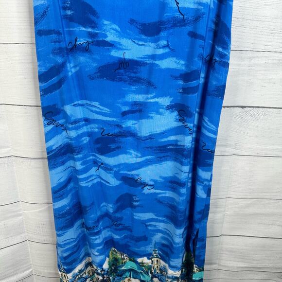 VTG California Crush Size Large Maxi Dress Set Cafe Beachy 90s Retro Artsy - Picture 7 of 14